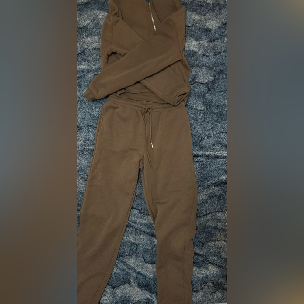 Brown hoodie and jogger set